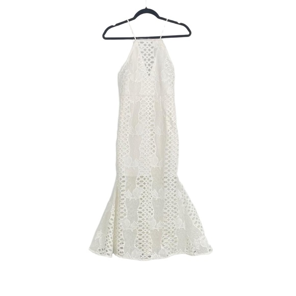 Anthropologie Endless Rose Cottage Core Crochet White Mermaid Midi‎ Dress XS - Picture 1 of 10